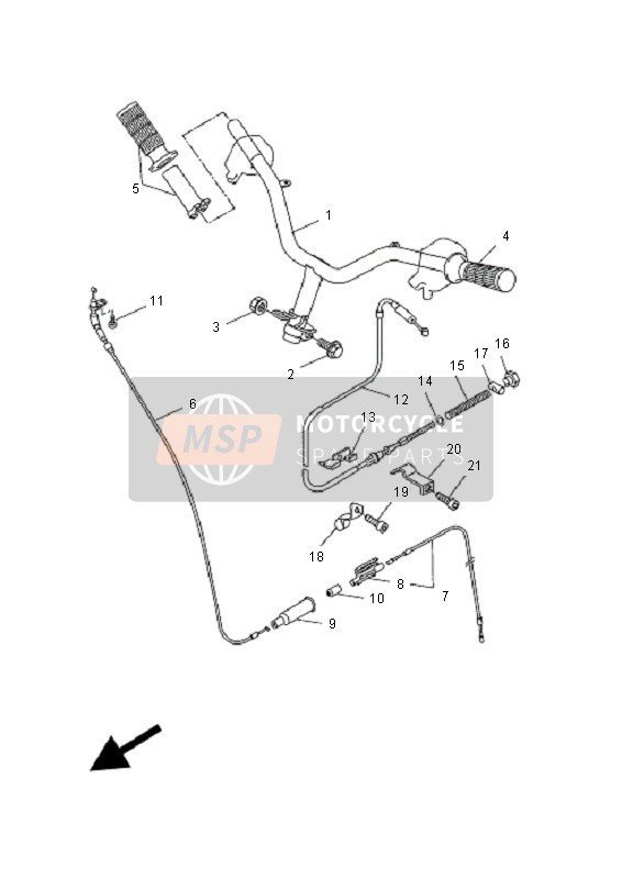 Yamaha CW50 2008 Maniglia dello sterzo & Cavo per un 2008 Yamaha CW50